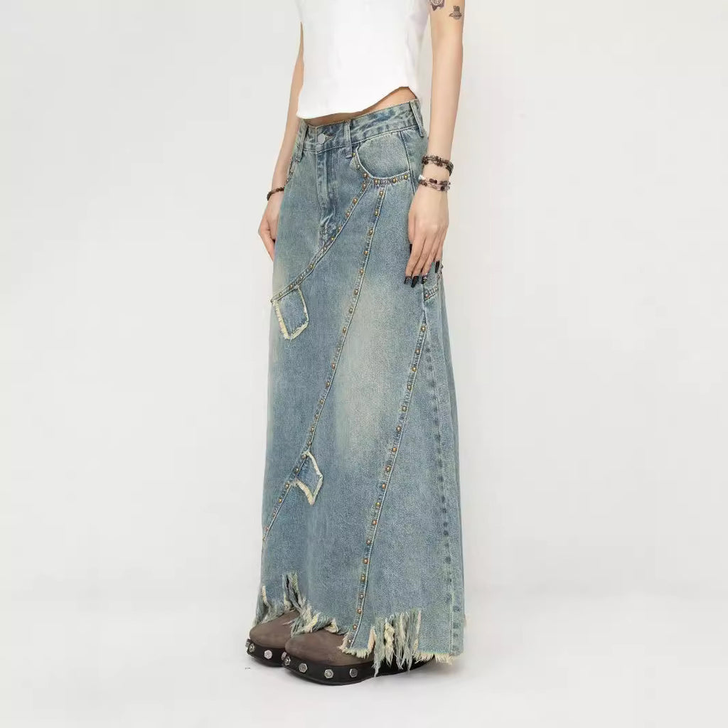 Long Denim Skirt