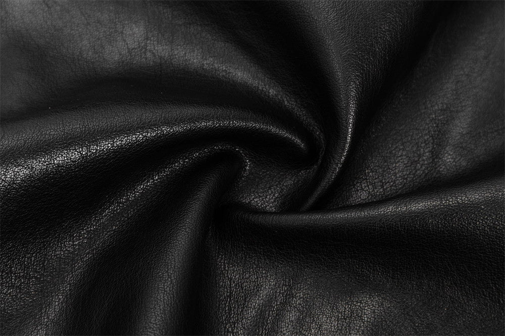 Hippie Rock Motorcycle Clothing Leather Jacket Men's Loose Casual Zipper Stand Collar PU Leather Jacket