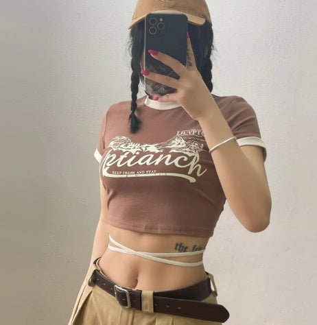 Lace-Up Crop Tee