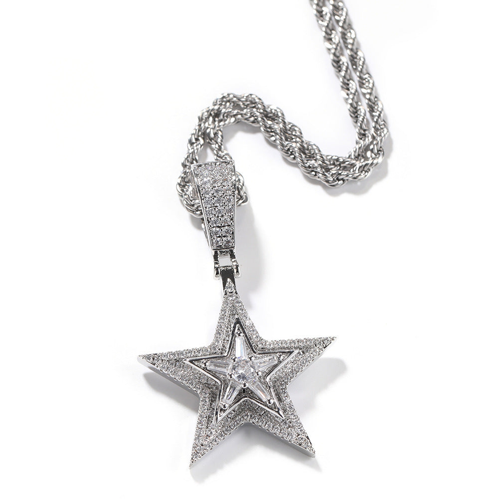 Diamond Rotating Star Necklace