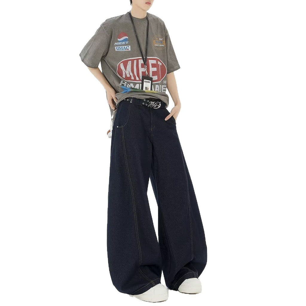 Dark Blue Wide Leg Pants