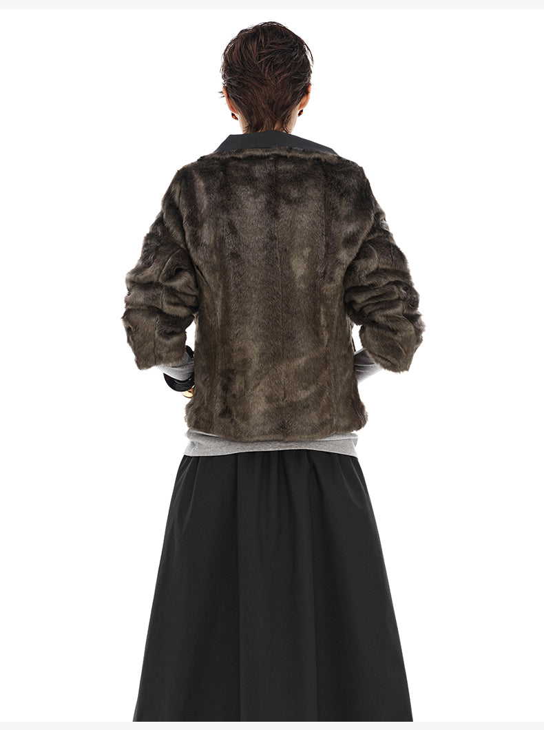 Retro Black & Warm Thick Short Coat