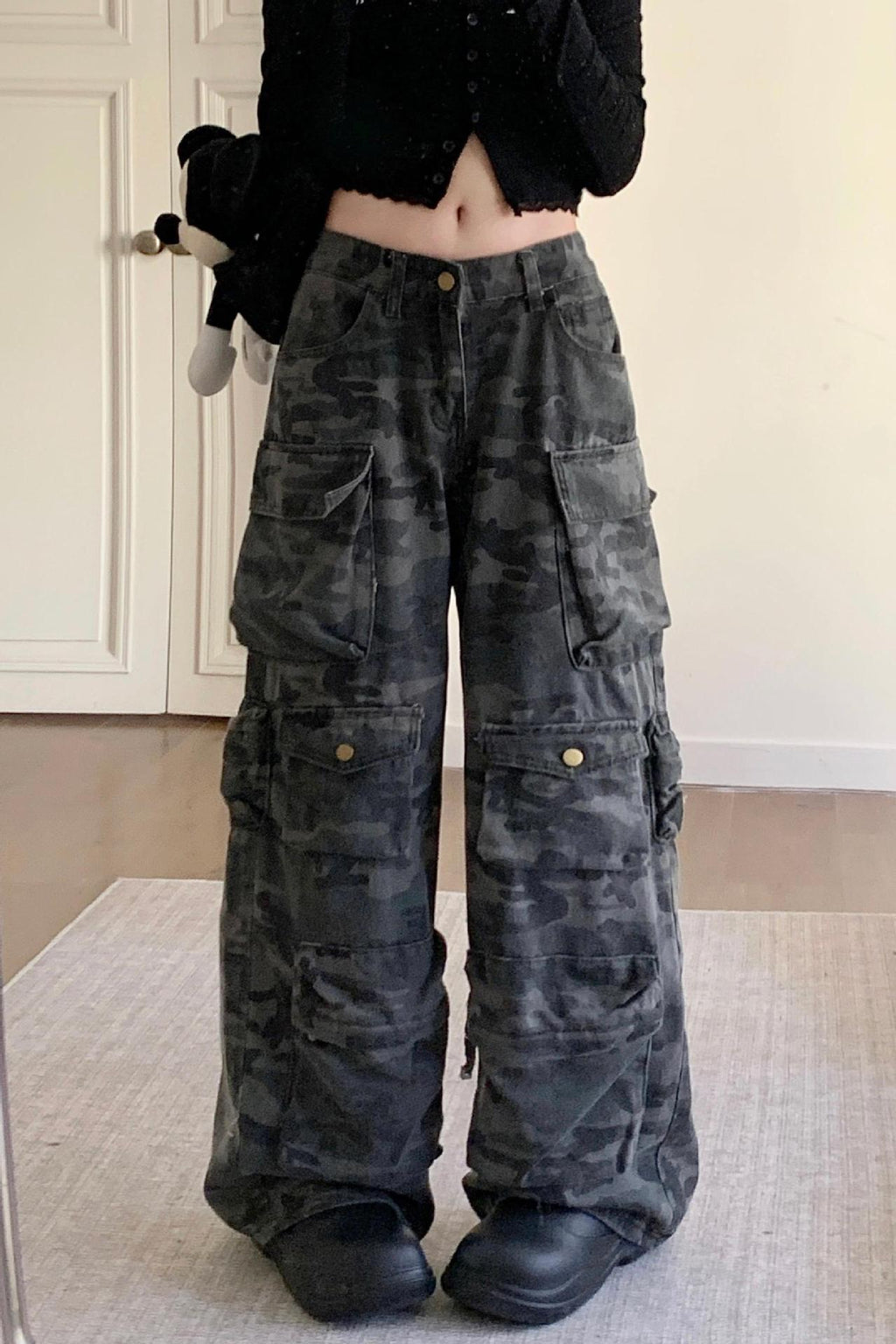 Black Baggy Camo Pants