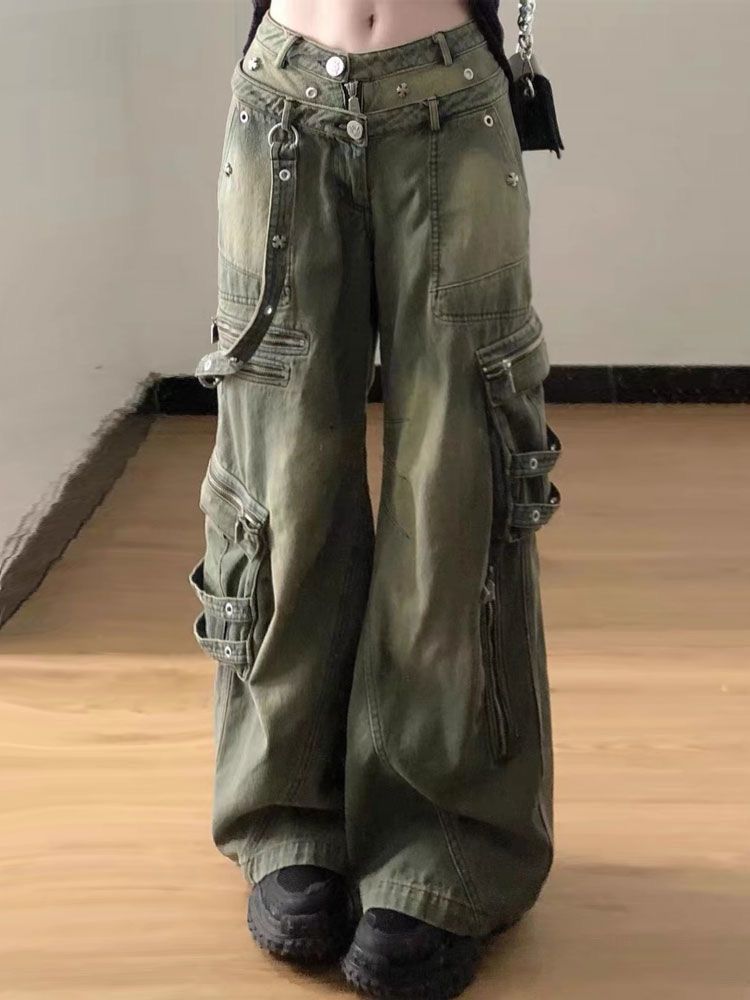 Flared Retro Cargo Pants