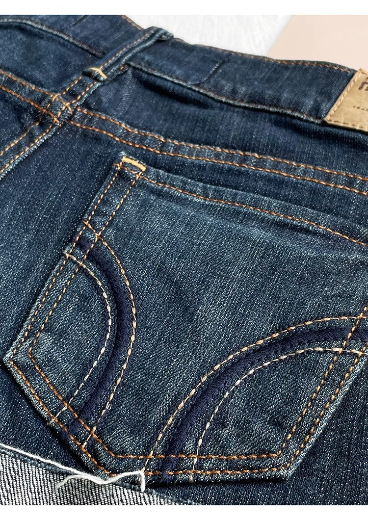 Dark Blue Denim Shorts