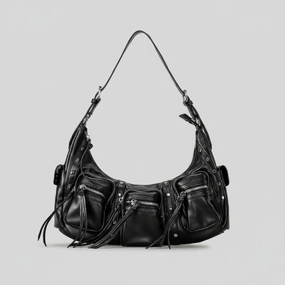 Multi Pocket Leather Shoulder Bag