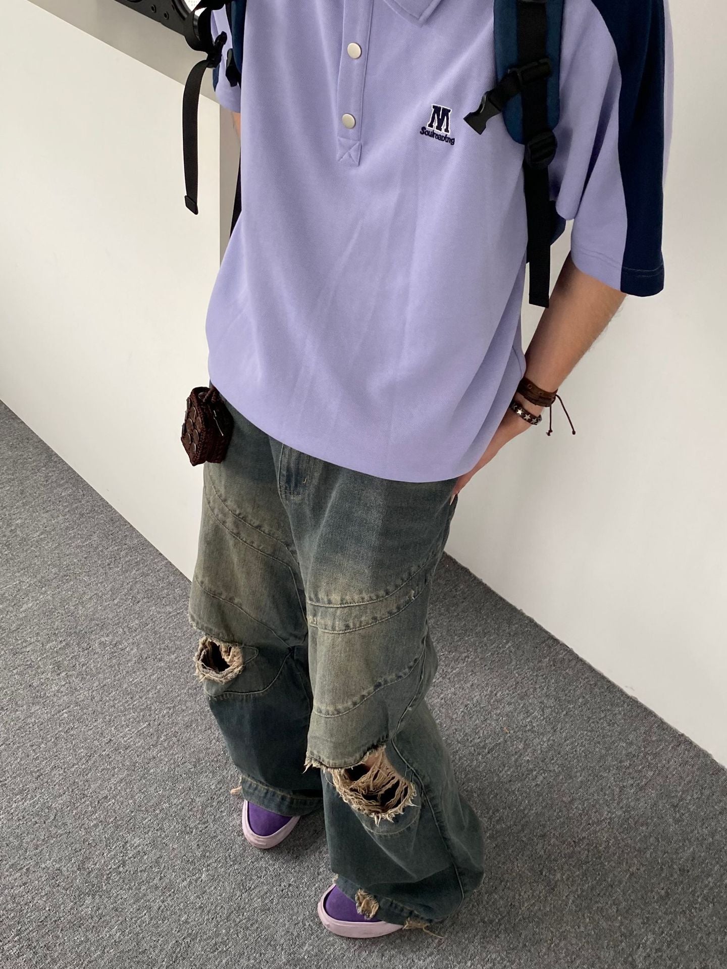 Washed Distressed Pants