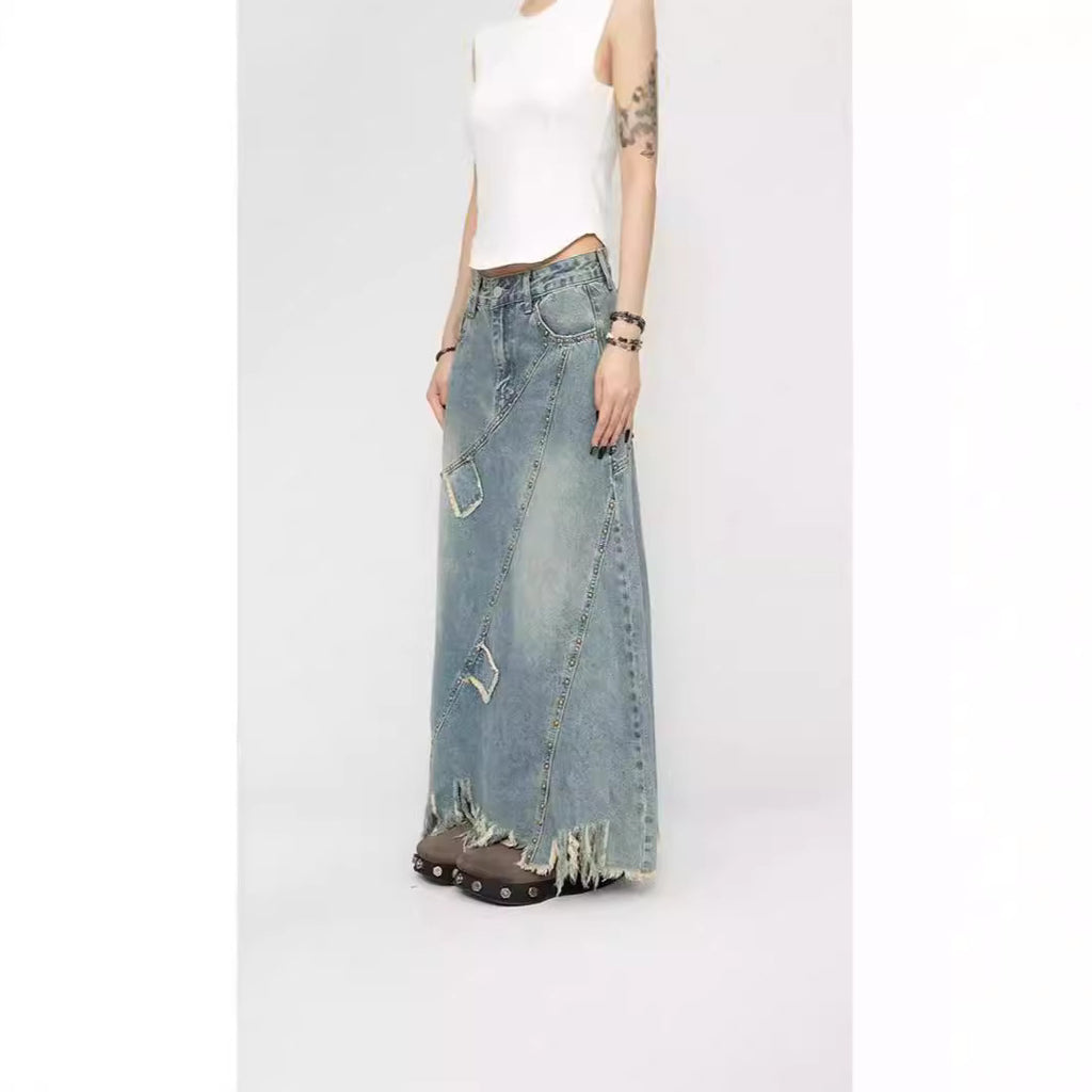 Long Denim Skirt