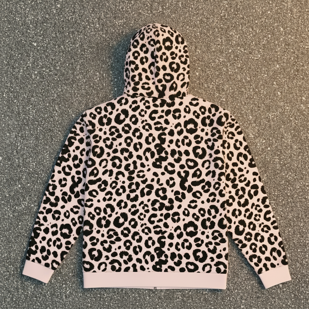 Pink Leopard Hoodie Back - VOIDZIA